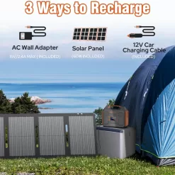 ZeroKor Portable Solar Generator, 300W Portable Power Station with Foldable 60W Solar Panel