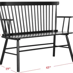 Safavieh American Homes Collection Addison Spindle Back Black Bench