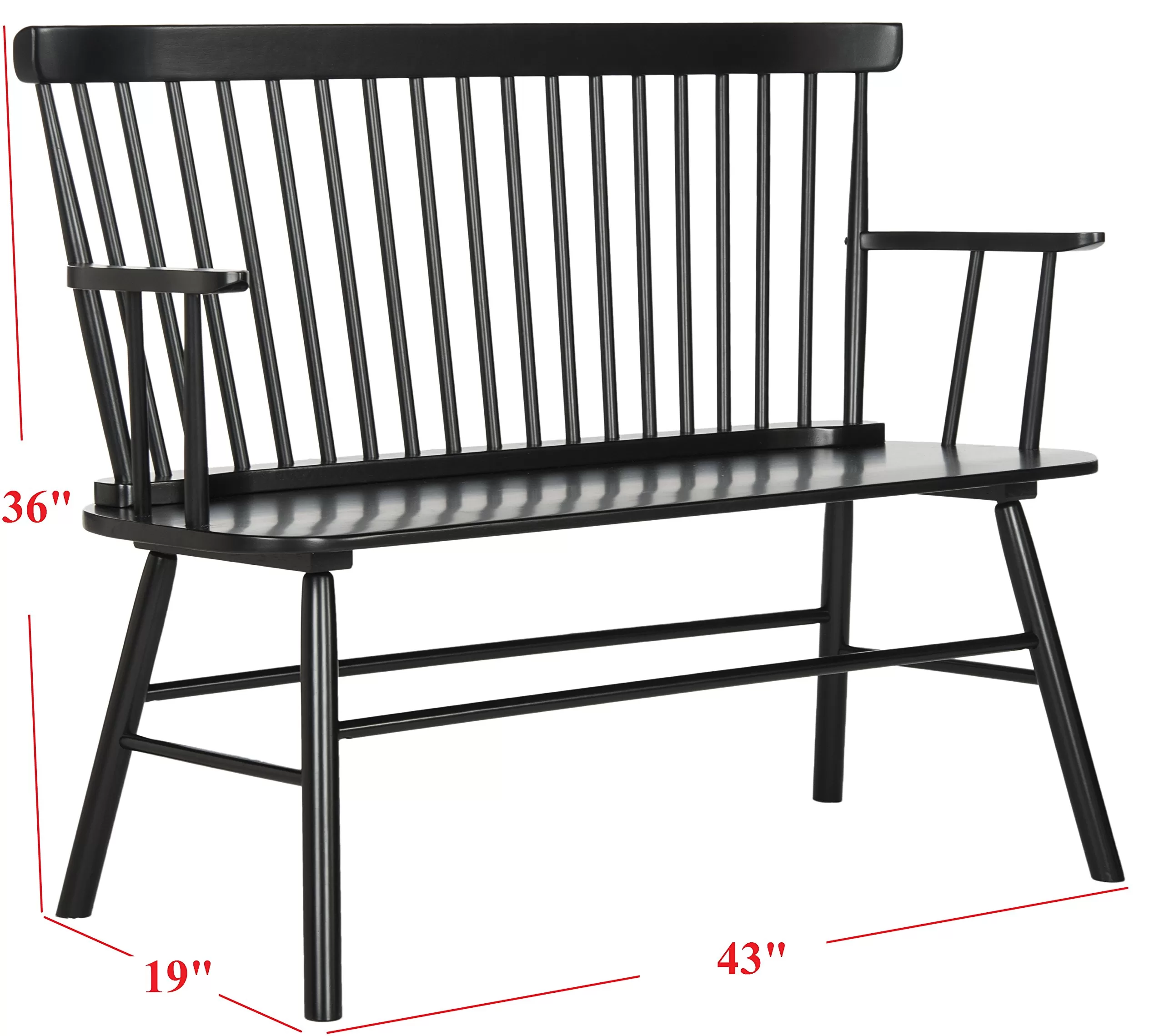 Safavieh American Homes Collection Addison Spindle Back Black Bench