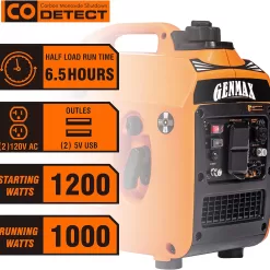 GENMAX Quiet Power Series Inverter Generator, Gas Powered, EPA Compliant