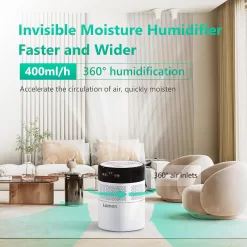 Lamon® Evaporative Humidifier, 400ml/H Cool Moisture Humidifier and Air Purifier, Plants(4.5L/1.2G)