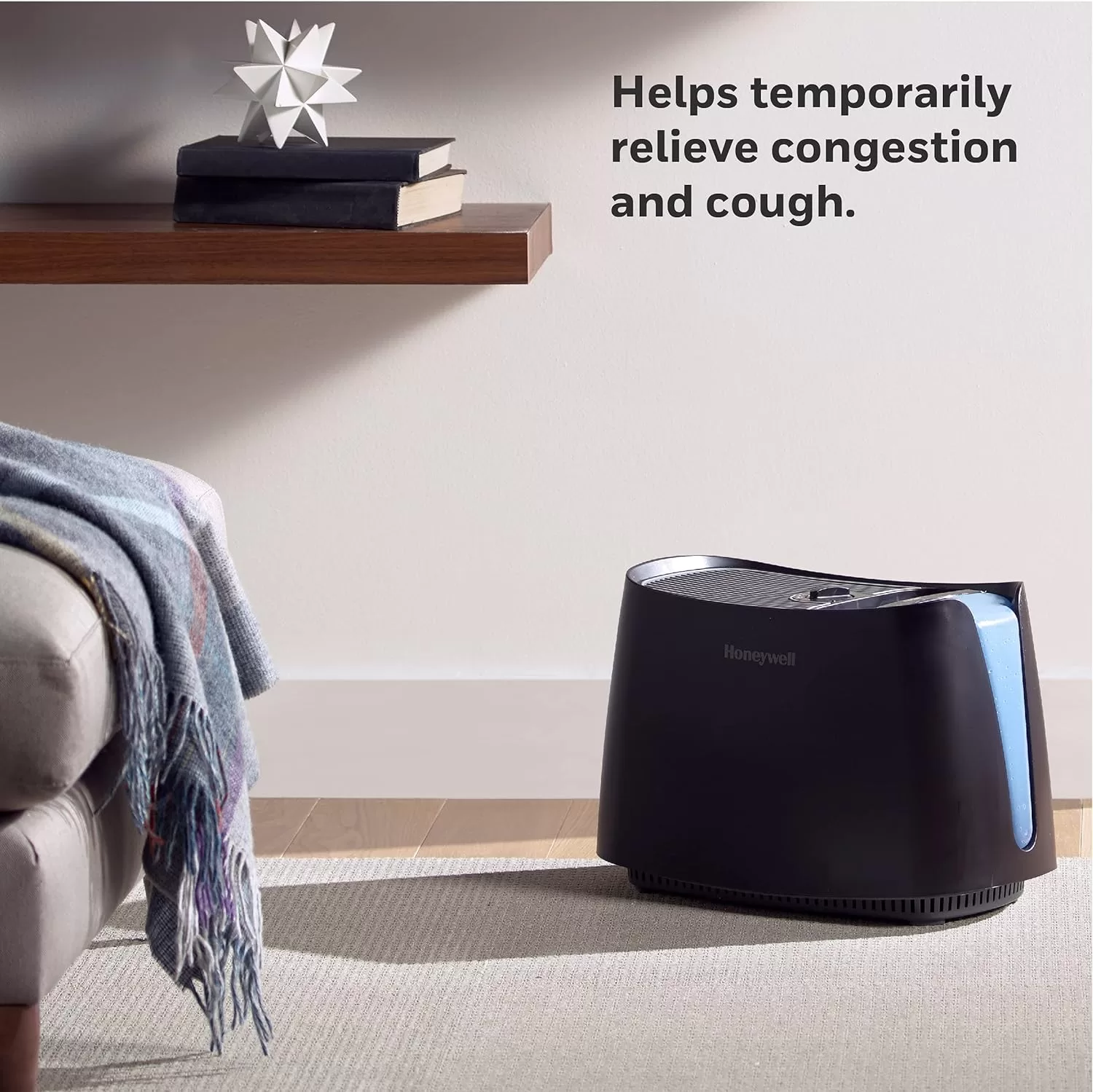 Honeywell Cool Moisture Humidifier, Medium Room, 1.1 Gallon Tank, Black