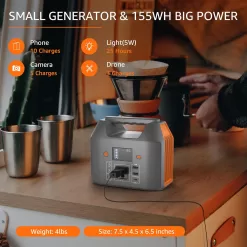 EnginStar Portable Power Station 150W 155Wh Solar Generator 110V 42000mAh Portable Power Bank w/AC Outlet