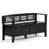 SIMPLIHOME Adams SOLID WOOD 48 Inch Wide Contemporary Entryway Storage Bench with Safety Hinge