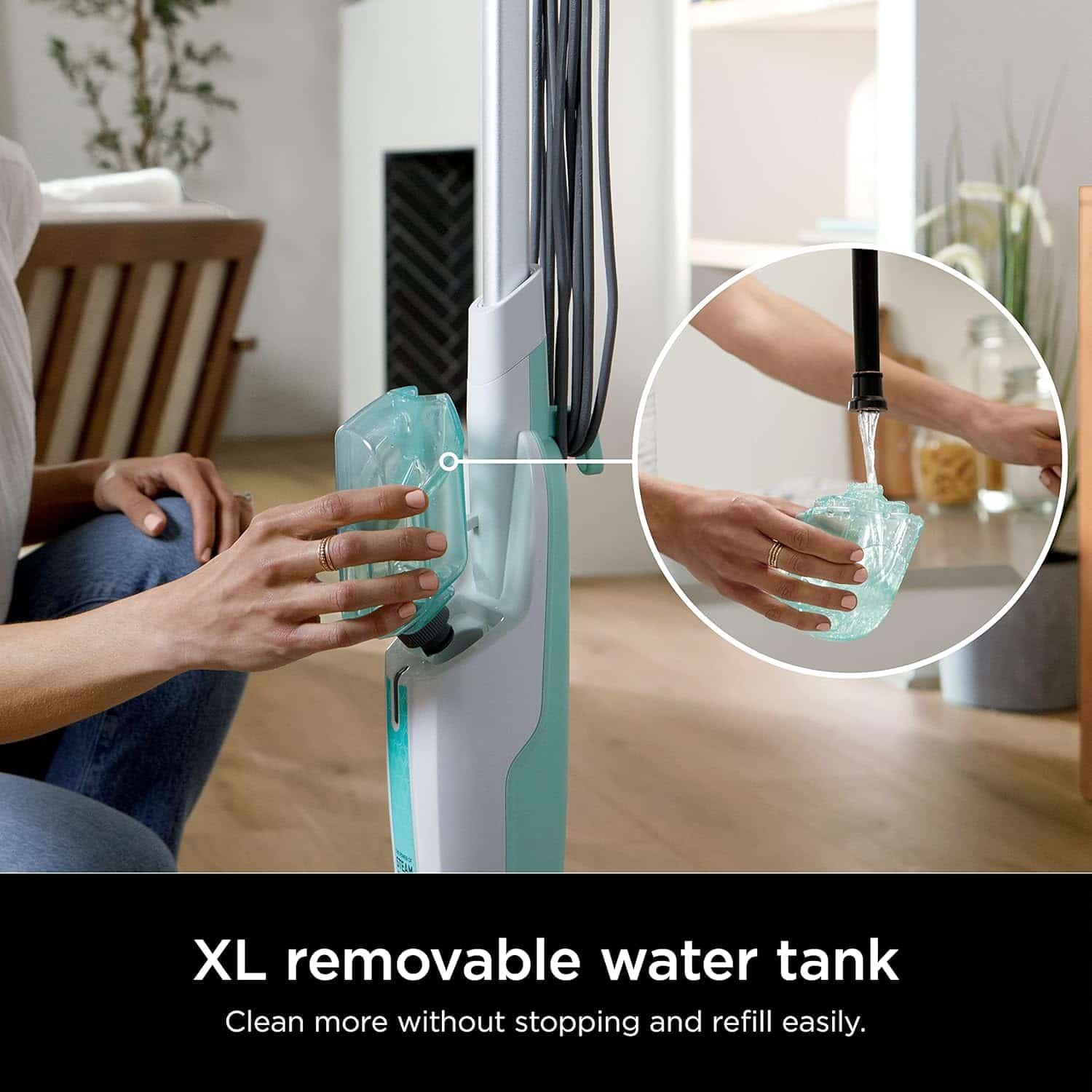 Shark S1000 Steam Mop with 2 Dirt Grip Pads, Lightweight, White/Seafoam - Image 8