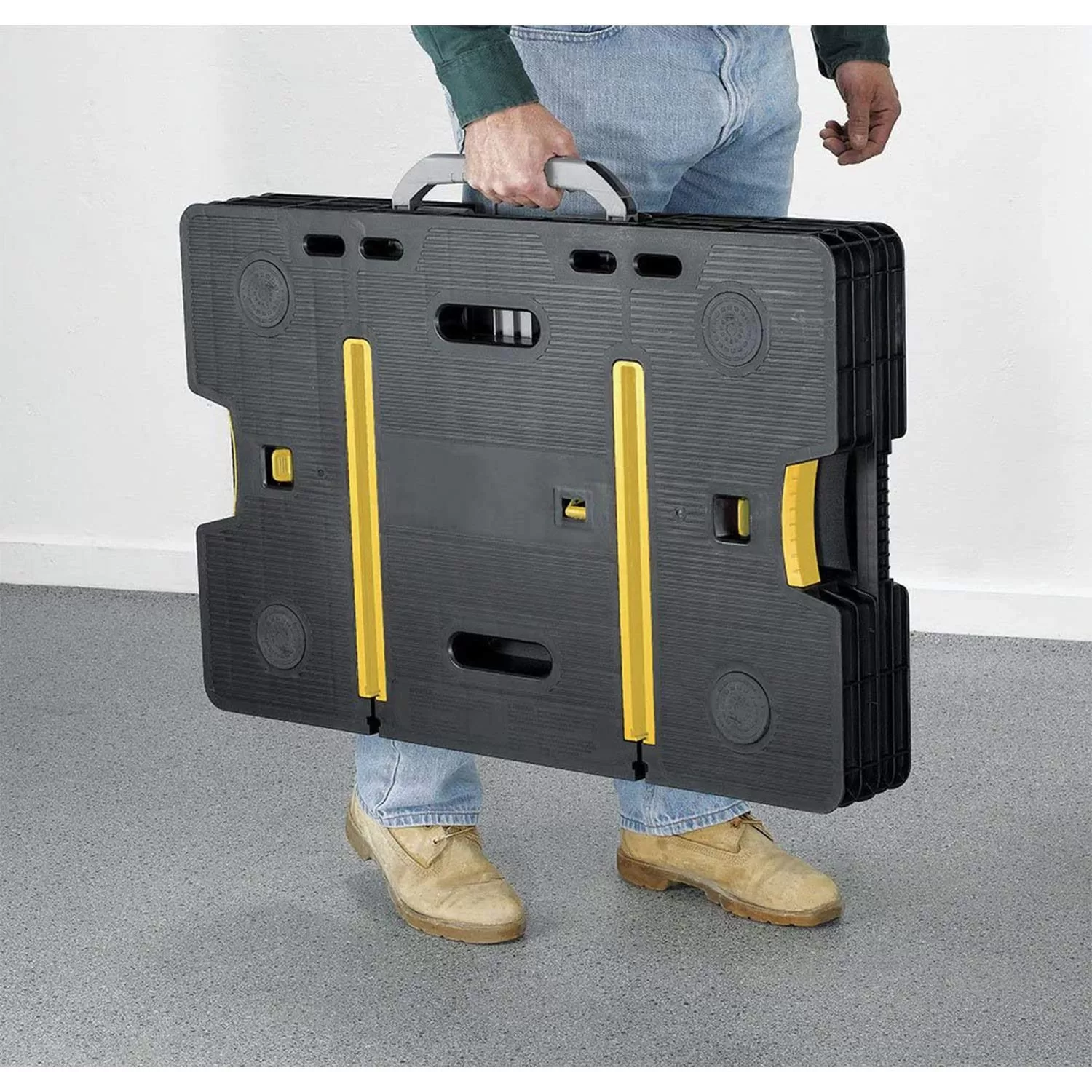 Keter Portable Folding Work Table Tool Storage Stand Workbench with 12 Inch Wood Clamps