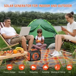 Apowking Portable Power Station 300W, Outdoor Solar Generator Backup Battery Pack 220Wh/60000mAh