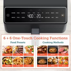 COSORI Pro III Air Fryer Dual Blaze, 6.8-Quart, Precise Temps Prevent Overcooking, 1750W, Dark gray