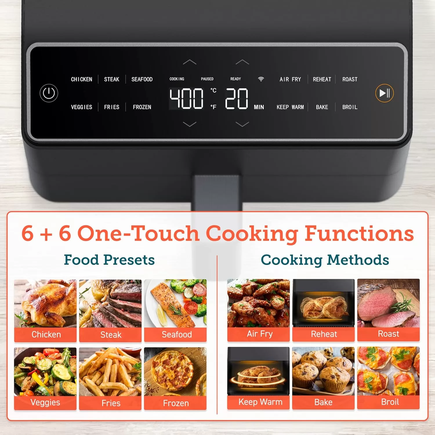 COSORI Pro III Air Fryer Dual Blaze, 6.8-Quart, Precise Temps Prevent Overcooking, 1750W, Dark gray