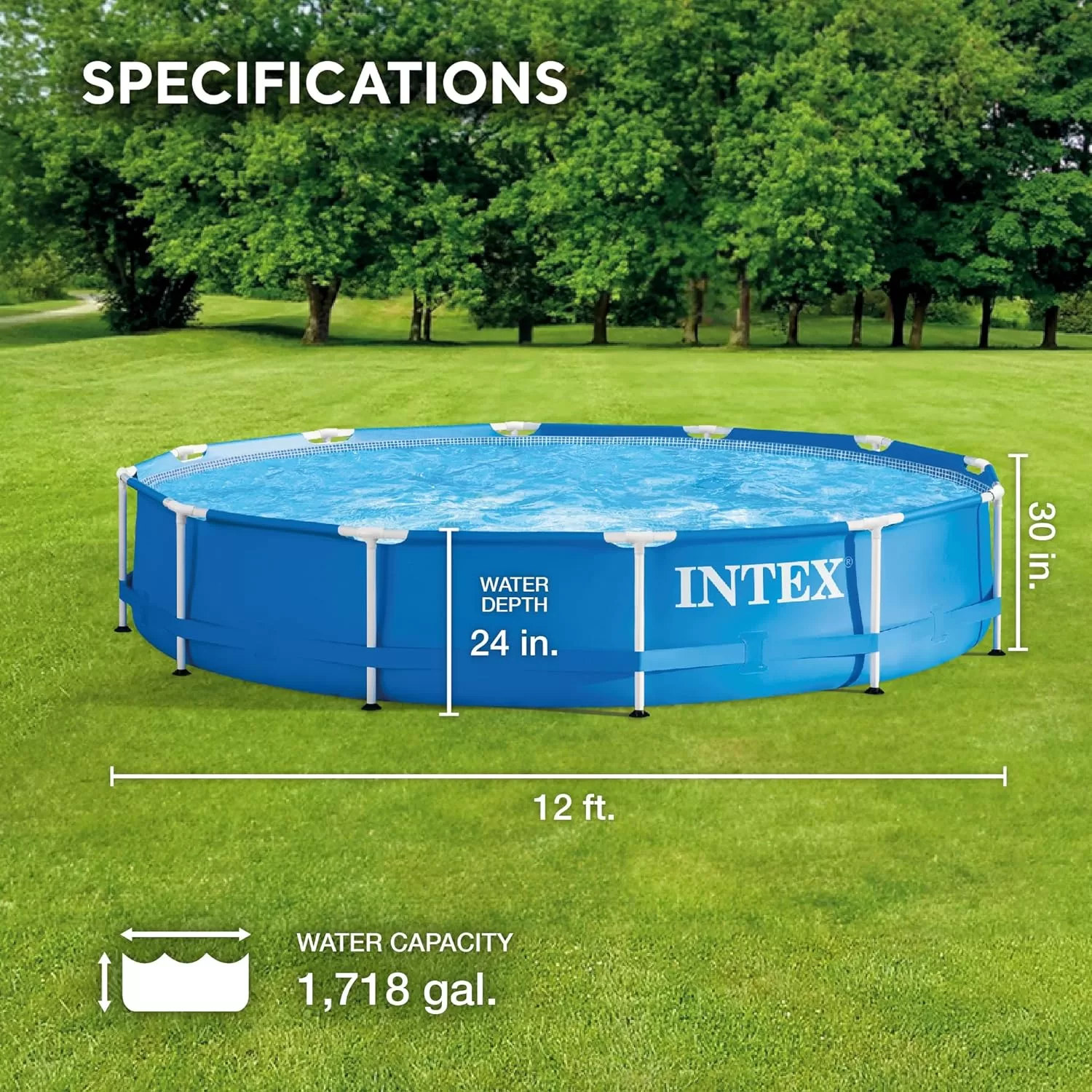 INTEX 28210EH 12ft x 30in Metal Frame Pool