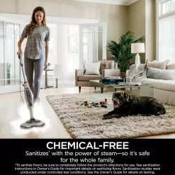 Shark S7001 Mop, Scrub & Sanitize at The Same Time, Designed for Hard Floors, Gold, 13.7 in L x 6.75 in W x 46.5 in H