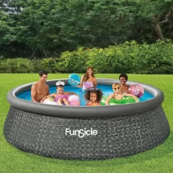 Funsicle 12 Foot by 36 Inch Quickset Round Inflatable Ring Top Outdoor Above Ground Swimming Pool Set