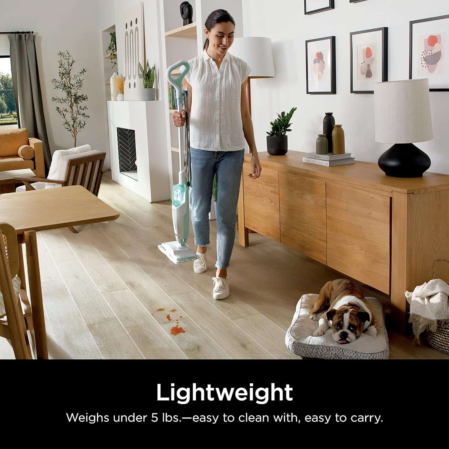 Shark S1000 Steam Mop with 2 Dirt Grip Pads, Lightweight, White/Seafoam - Image 5