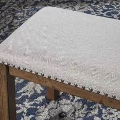 Signature Design by Ashley Moriville Casual Rustic Upholstered Dining Bench, Grey & Brown
