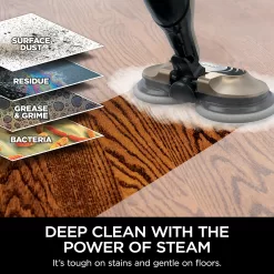 Shark S7001 Mop, Scrub & Sanitize at The Same Time, Designed for Hard Floors, Gold, 13.7 in L x 6.75 in W x 46.5 in H