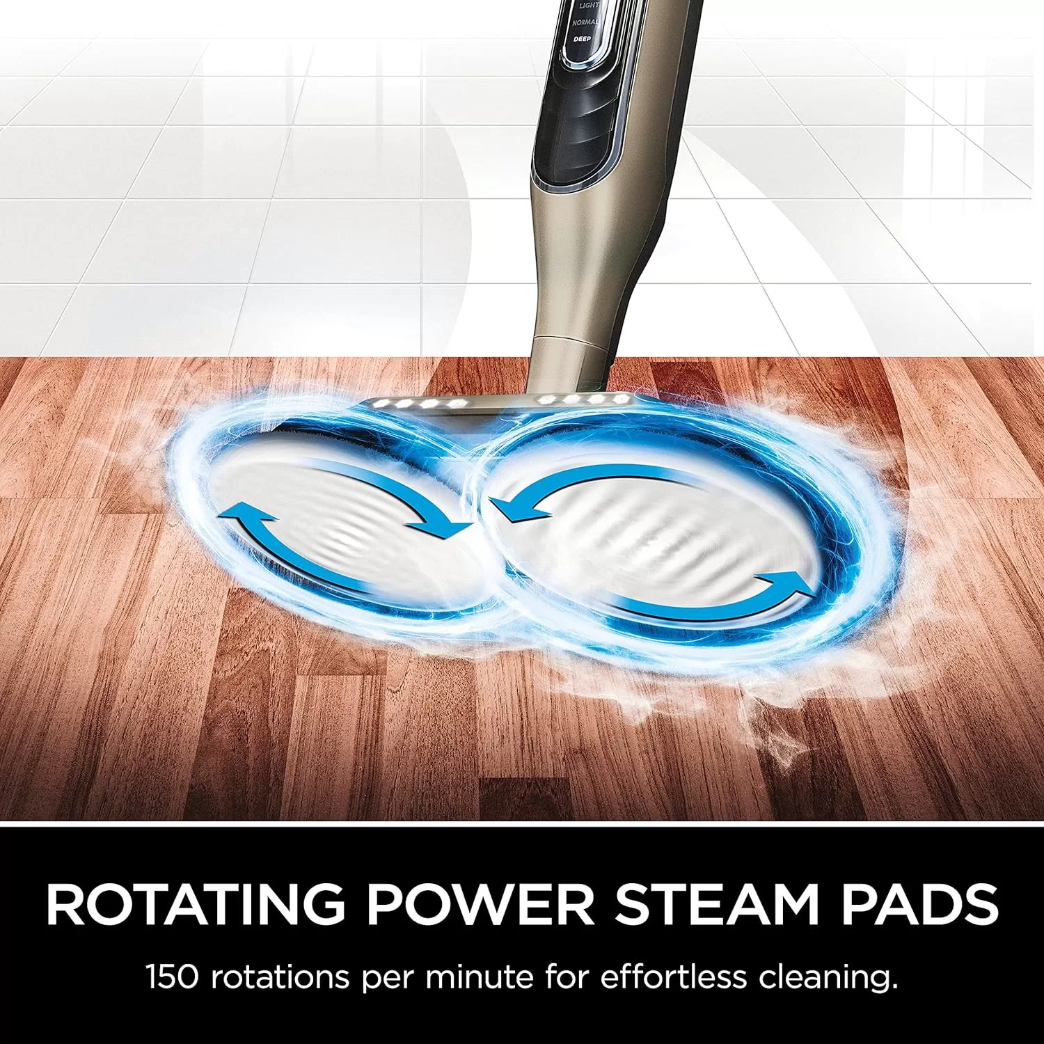 Shark S7001 Mop, Scrub & Sanitize at The Same Time, Designed for Hard Floors, Gold, 13.7 in L x 6.75 in W x 46.5 in H