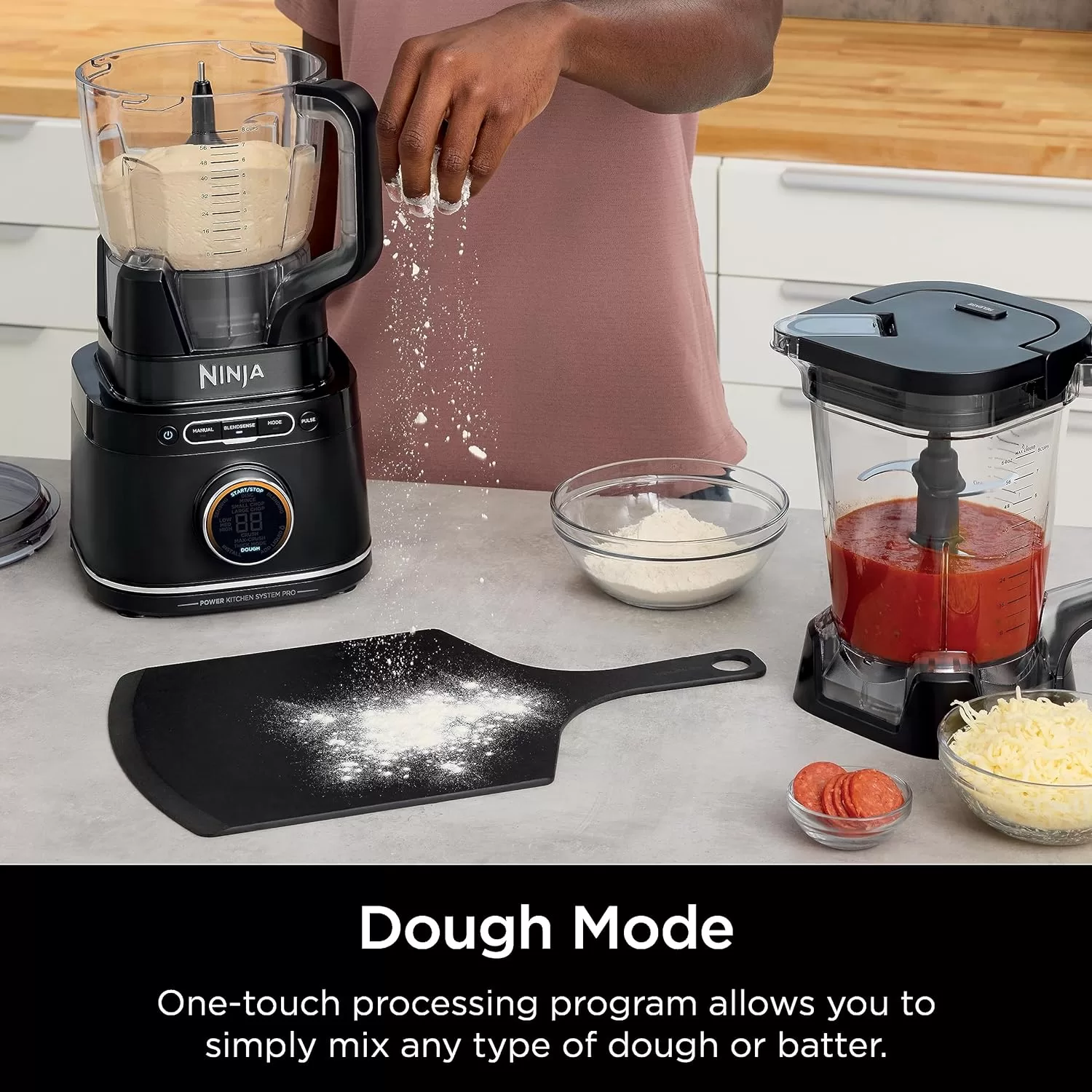 Ninja TB401 Detect Kitchen System Power Blender + Processor Pro, BlendSense Technology, Blender, Chopping & Smoothies, Black
