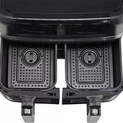 West Bend Air Fryer Dual Basket 10-Quart Capacity, Nonstick Frying Baskets, 1600-Watts, Black