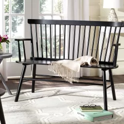 Safavieh American Homes Collection Addison Spindle Back Black Bench