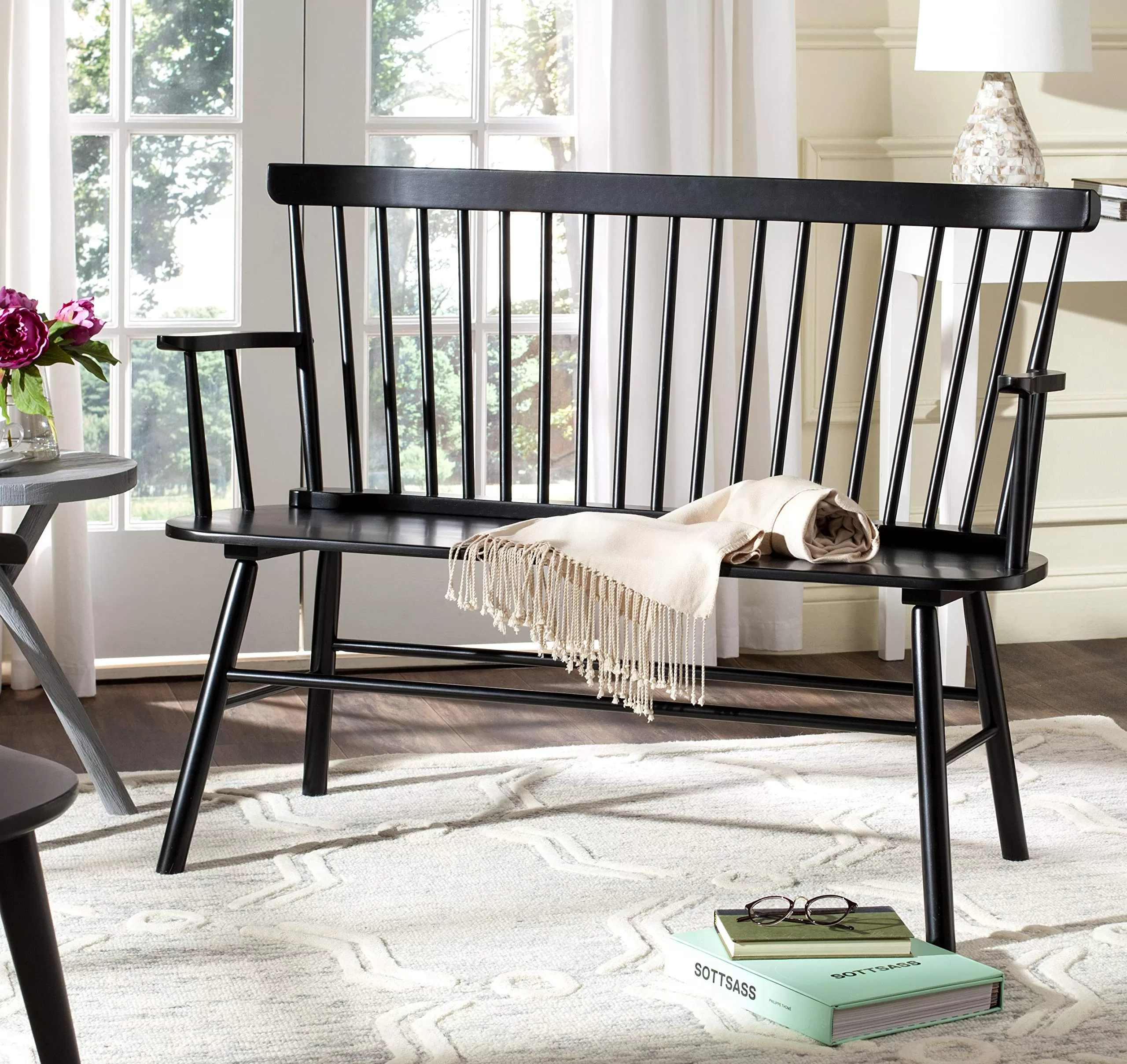 Safavieh American Homes Collection Addison Spindle Back Black Bench