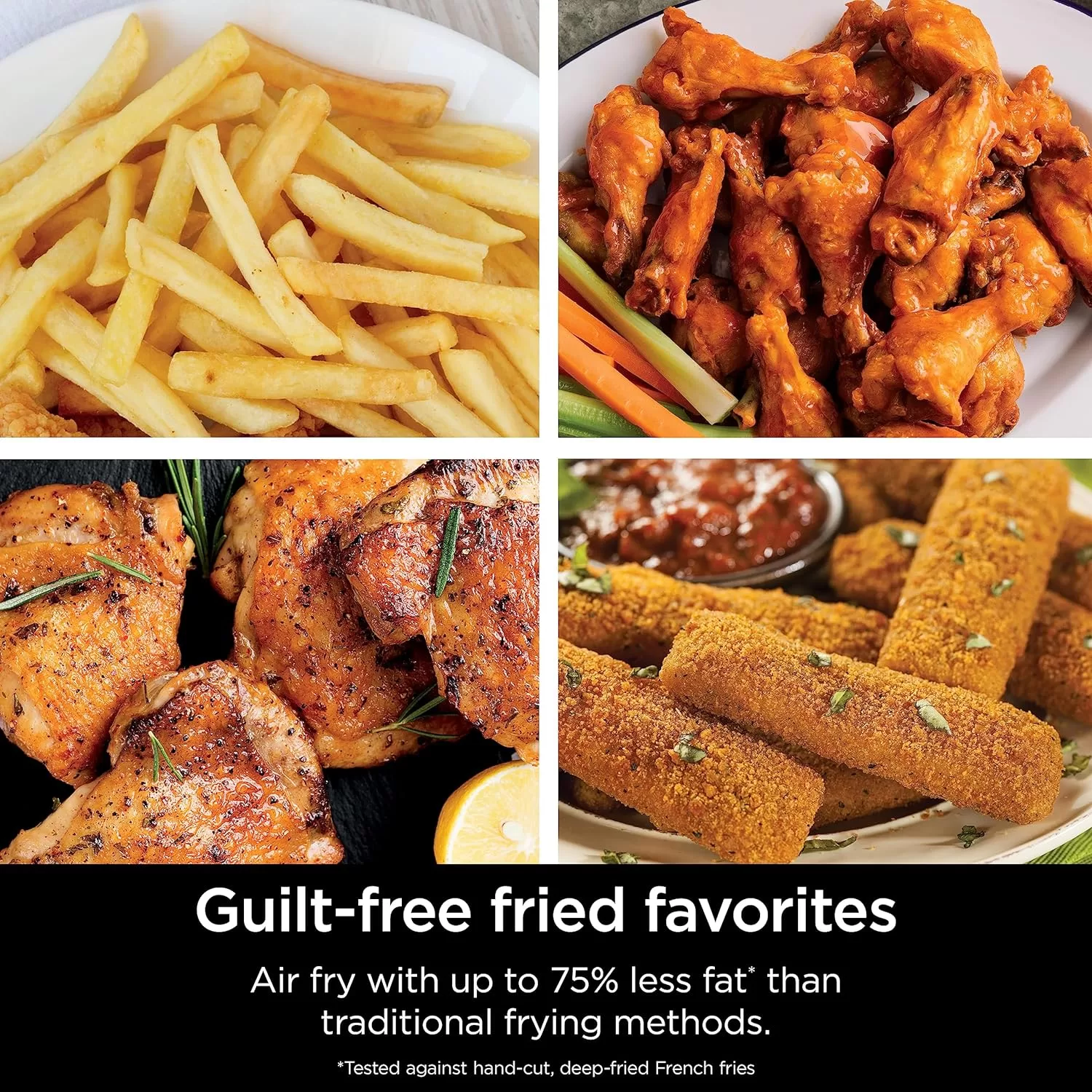 Ninja DZ071 Foodi 6-in-1 DualZone FlexBasket Air Fryer with 7-QT MegaZone & Basket Divider, Black