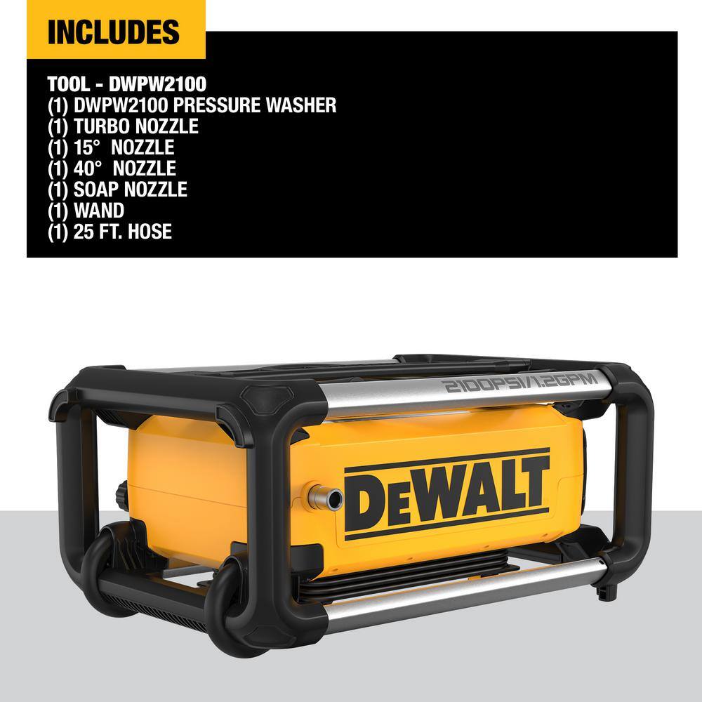 DEWALT Electric Pressure Washer, 2100 PSI, Jobsite Power Washer (DWPW2100) - Image 2