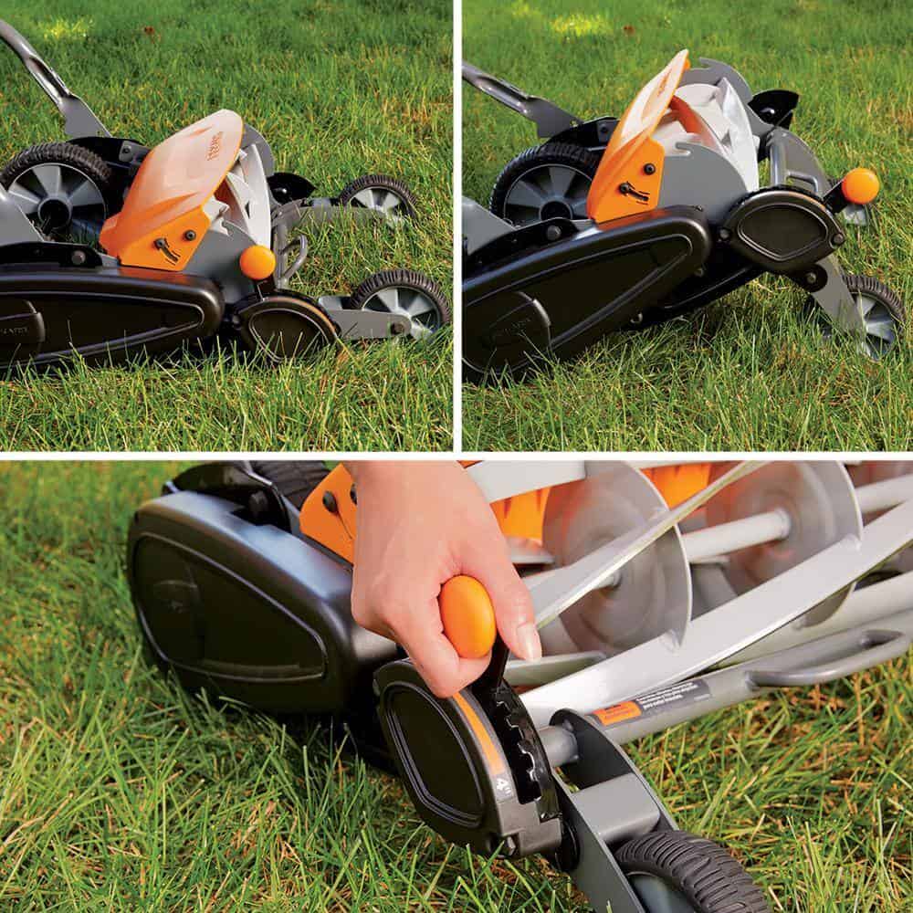 Fiskars 362050-1002 StaySharp 18 in. Cut Manual Push Non Electric Walk Behind Reel Mower