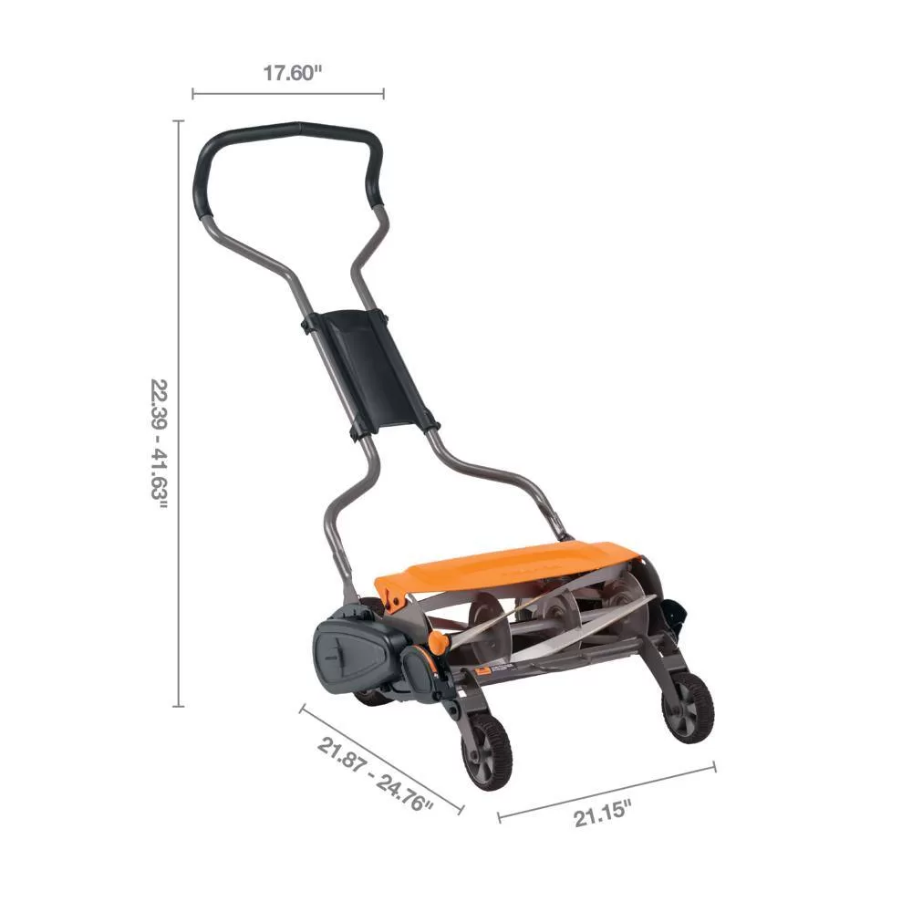 Fiskars 362050-1002 StaySharp 18 in. Cut Manual Push Non Electric Walk Behind Reel Mower