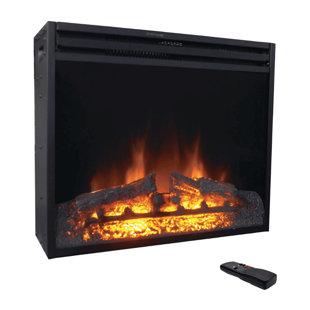 Cambridge 22.8-in W Black Fan-forced Electric Fireplace