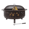 Sunnydaze Decor 36-in W Oil Rubbed Bronze Steel Wood-Burning Fire Pit