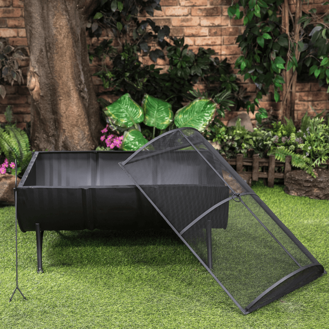 Deko Living 35.5-in W Black Iron Wood-Burning Fire Pit