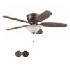 Harbor Breeze Lake Canton 52-in Bronze Indoor Flush Mount Ceiling Fan with Light (5-Blade)