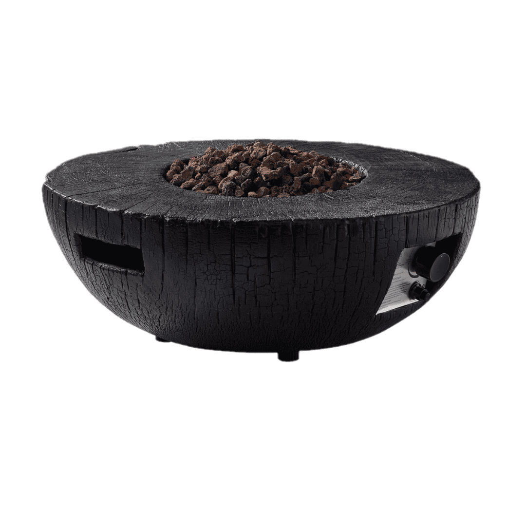 CASAINC Fire Pit Table 28-in W 30000-BTU Black Stainless Steel Propane Gas Fire Pit Table