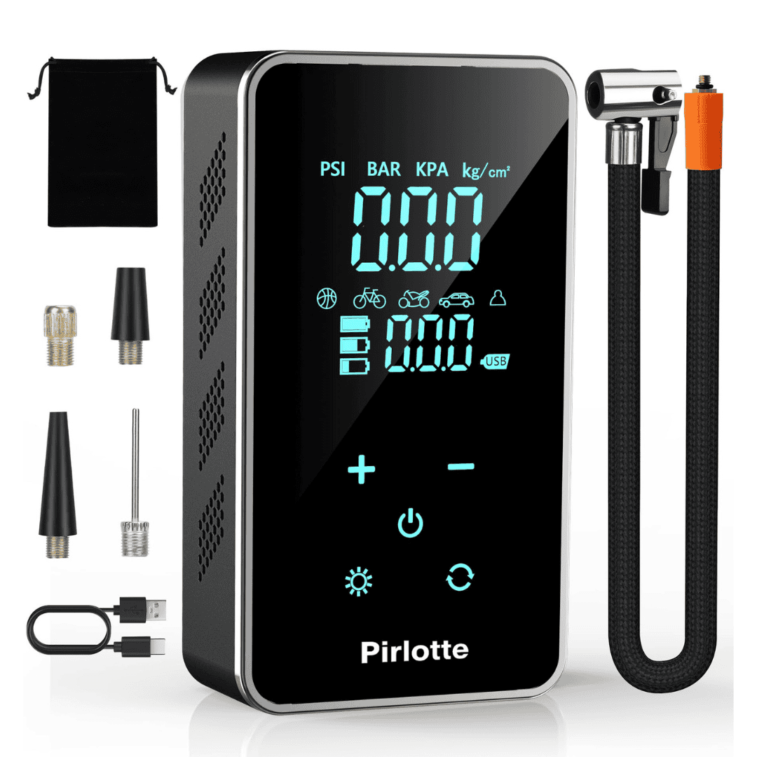 Tire Inflator Portable Air Compressor - Air Pump for Car - 18000mAh Electric Air Compressor (Black)