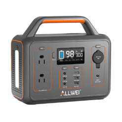ALLWEI Portable Power Station 300W(Peak 600W), 280Wh Solar Generator with USB-C PD60W