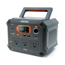 AIMTOM Portable Power Station Rebel400, 3x 440W (800W Surge) AC Outlets, 4-Mode LED