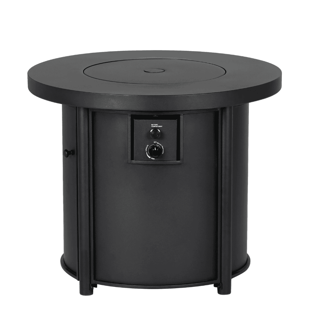 Style Selections 30-in W 50000-BTU Black Steel Propane Gas Fire Pit Table