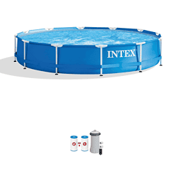 INTEX 28211EH 12ft x 30in Metal Frame Pool with Cartridge Filter Pump for Above-Ground Pool