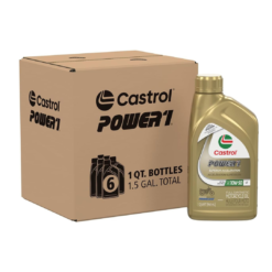 Castrol Power1 4T 10W-50 Full Synthetic Motorcycle Oil, 1 Quart, Pack of 6