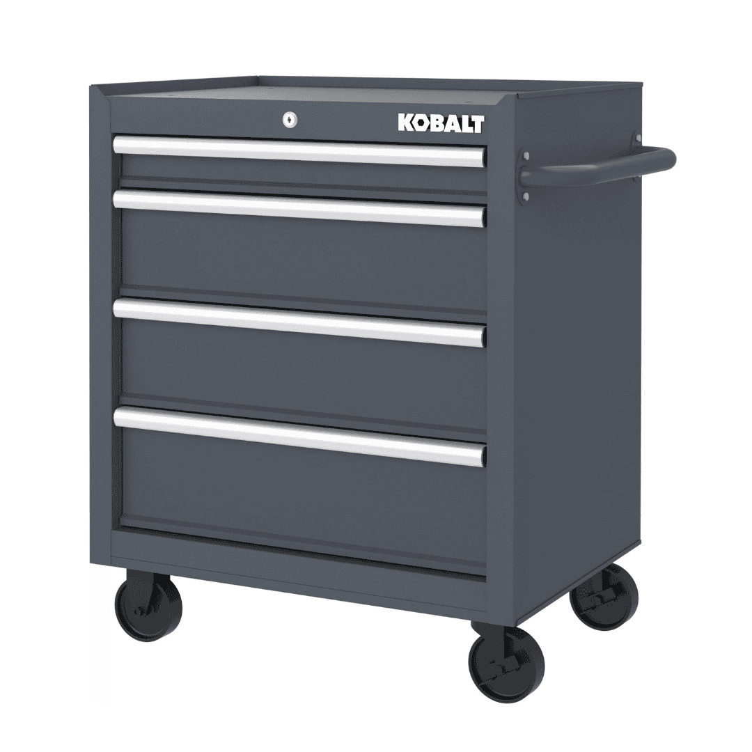 Kobalt 26.7-in W x 33-in H 4-Drawer Steel Rolling Tool Cabinet (Gray)