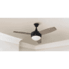 Harbor Breeze Beach Creek 44-in Matte Black Integrated LED Indoor Downrod or Flush Mount Ceiling Fan with Light and Remote (3-Blade)