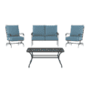 Style Selections San Terra 2-Piece Patio Conversation Set with Blue Cushions