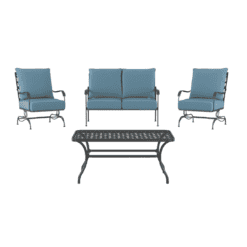 Style Selections San Terra 2-Piece Patio Conversation Set with Blue Cushions