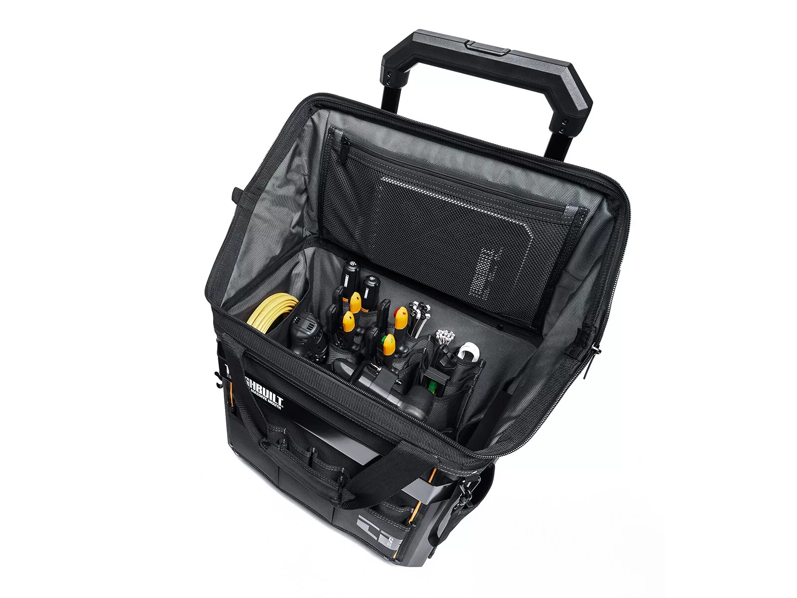 TOUGHBUILT Massive Mouth Hard Bottom XL Black Polyester 18-in Zippered Rolling Tool Bag - Image 13