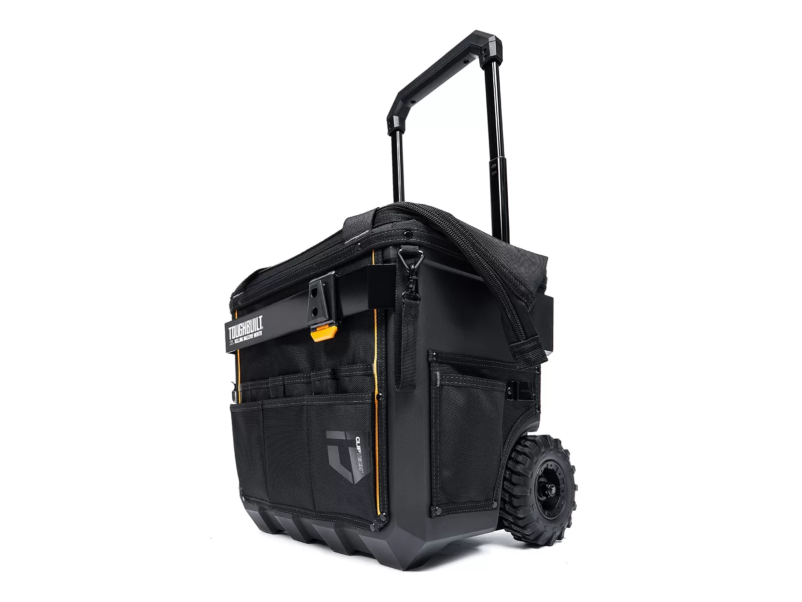 TOUGHBUILT Massive Mouth Hard Bottom XL Black Polyester 18-in Zippered Rolling Tool Bag - Image 10