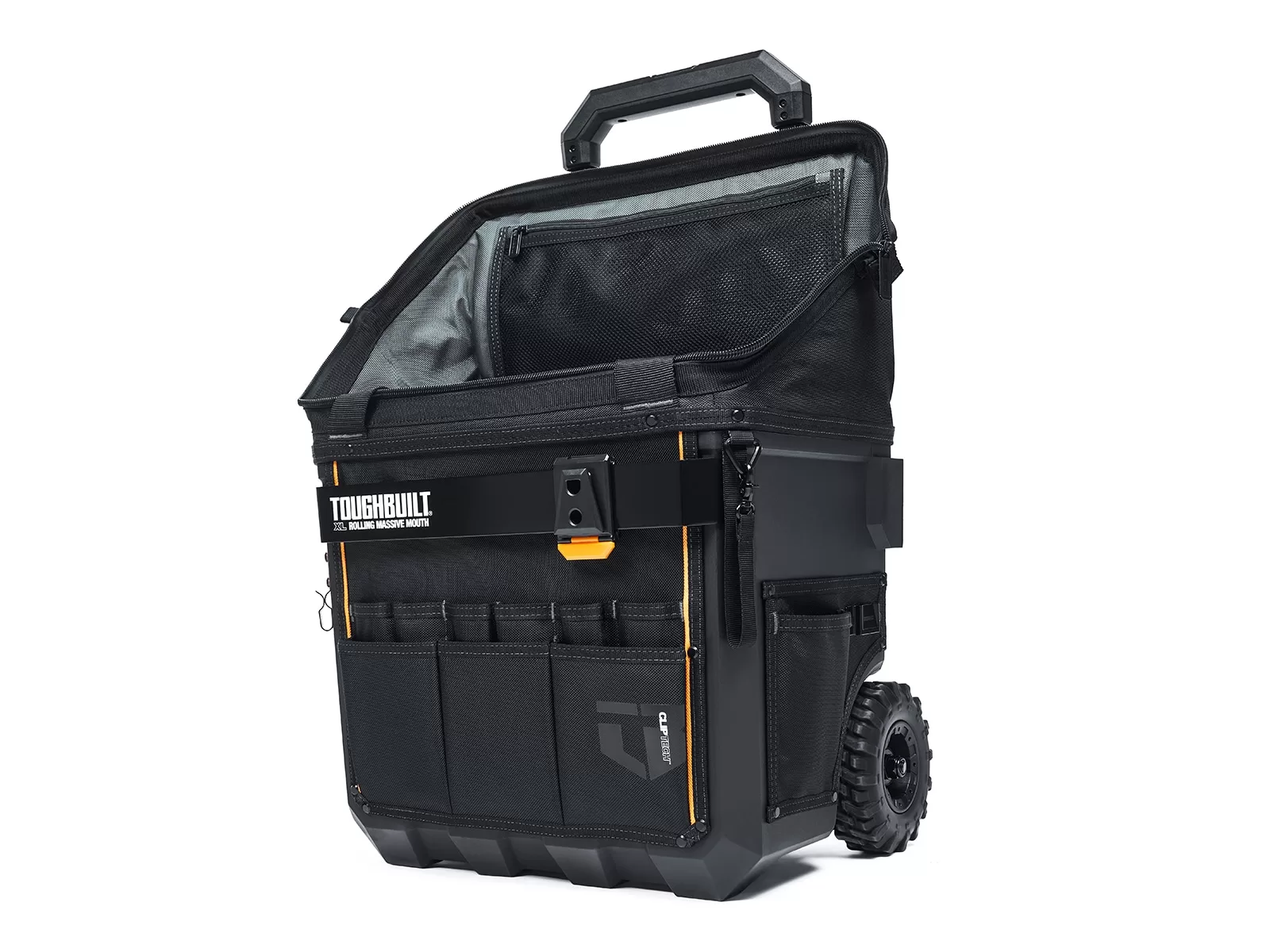 TOUGHBUILT Massive Mouth Hard Bottom XL Black Polyester 18-in Zippered Rolling Tool Bag - Image 14