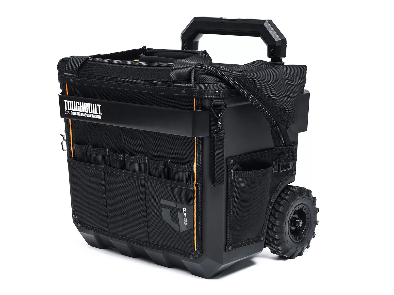 TOUGHBUILT Massive Mouth Hard Bottom XL Black Polyester 18-in Zippered Rolling Tool Bag - Image 8