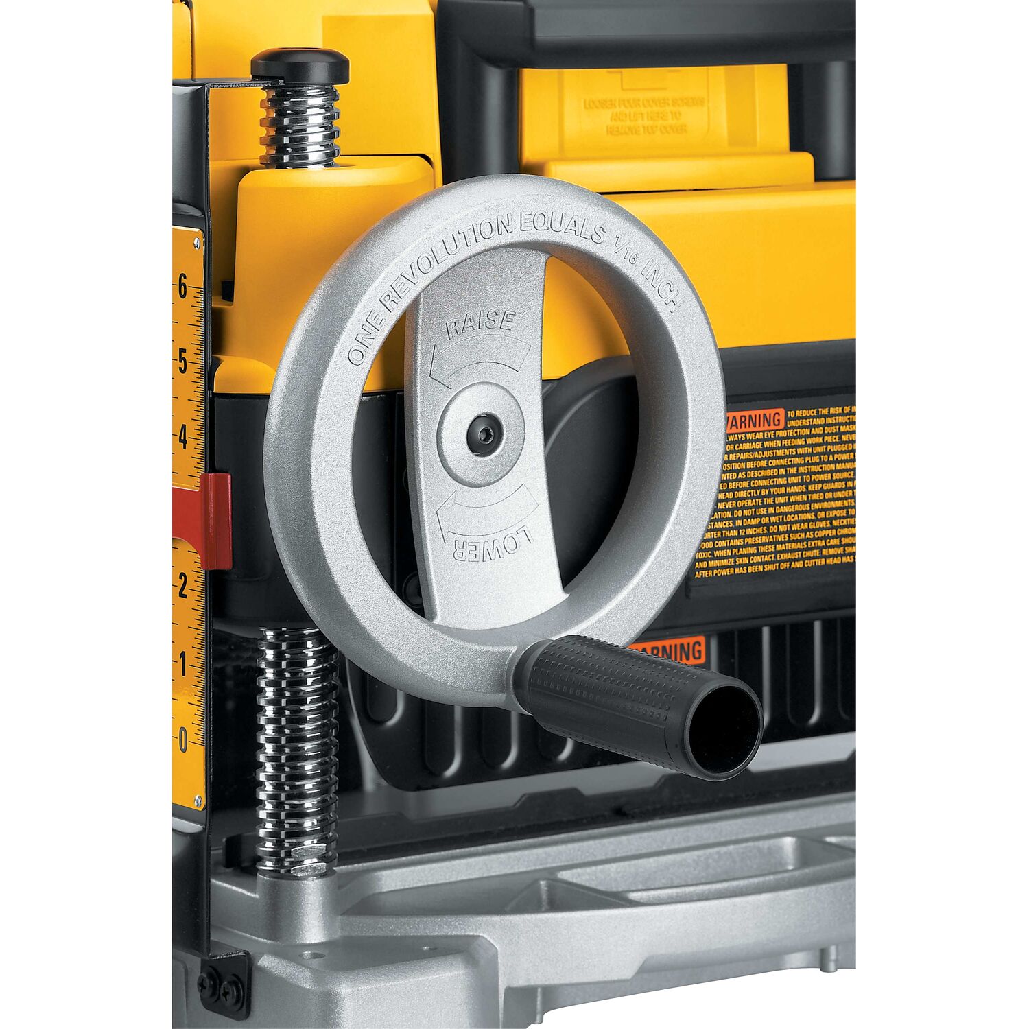 DEWALT DW735X 15 Amp Corded 13 in. Heavy-Duty 2-Speed Bench Planer with (3) Knives, In Feed Table and Out Feed Table - Image 10
