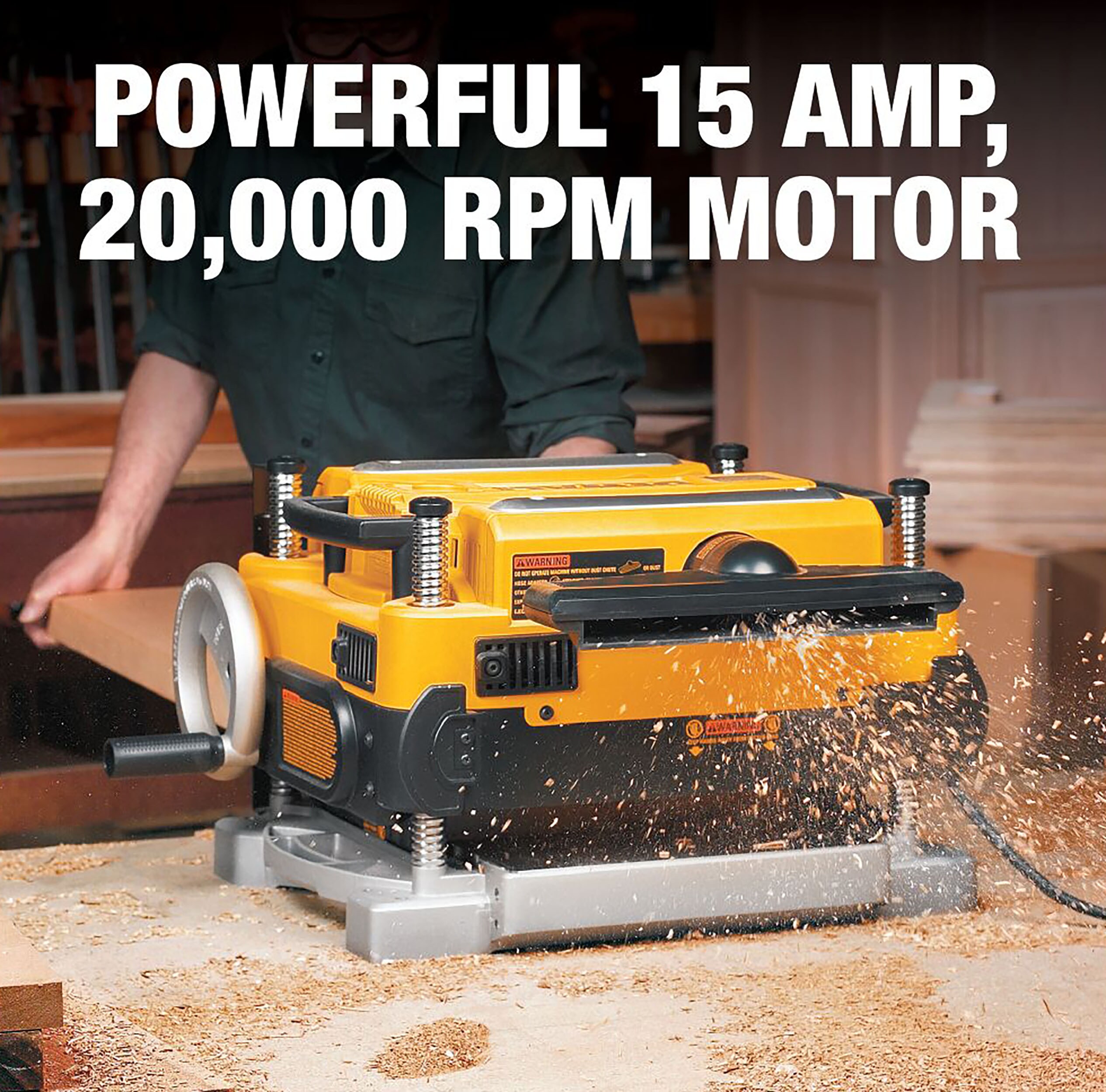 DEWALT DW735X 15 Amp Corded 13 in. Heavy-Duty 2-Speed Bench Planer with (3) Knives, In Feed Table and Out Feed Table - Image 6