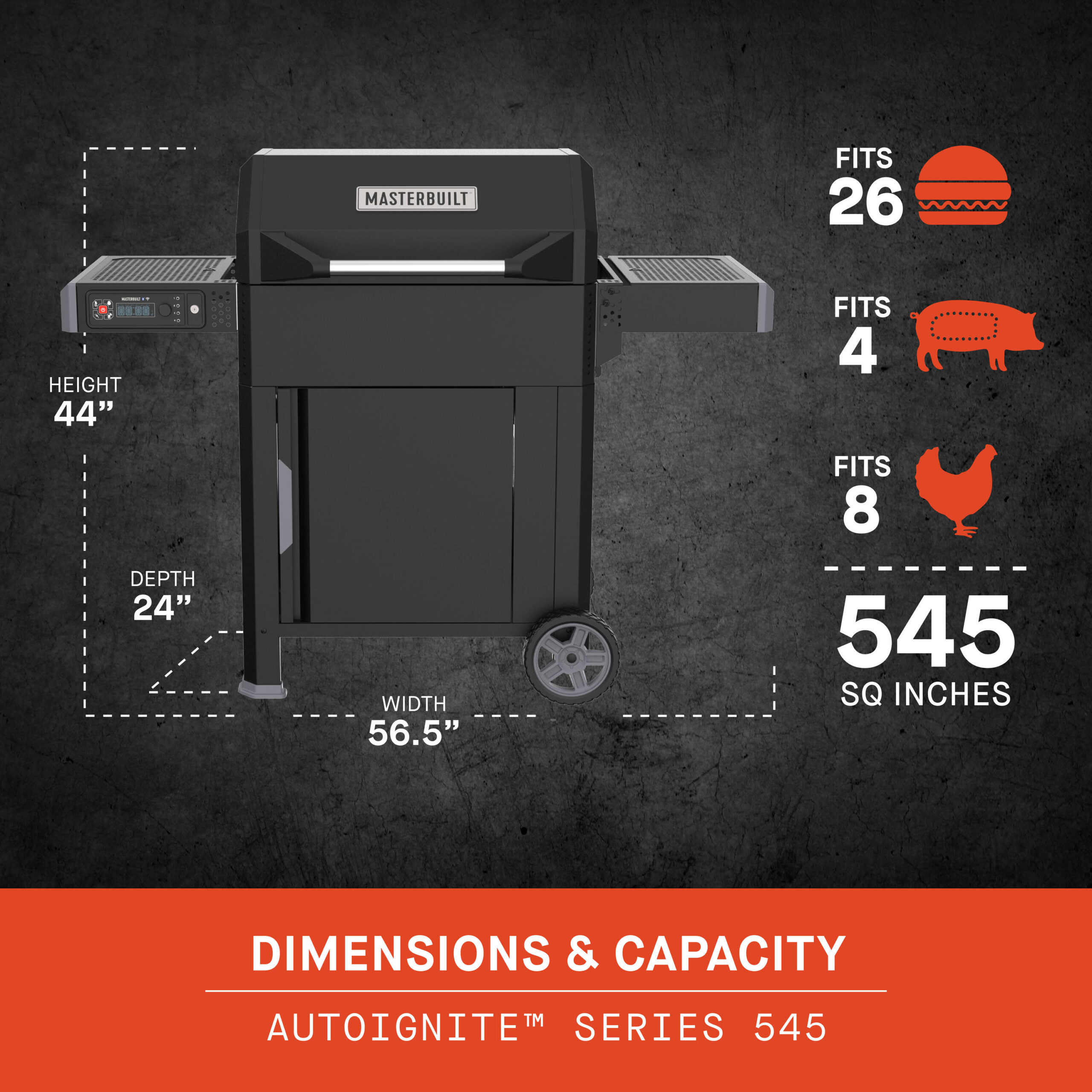 Masterbuilt MB20041124 AutoIgnite Series 545 Digital Charcoal Grill and Smoker in Black - Image 18